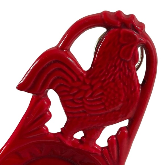 Home Basics Cast Iron Red Rooster Spoon Rest – Farmhouse Kitchen Decor 2011 - Picture 2 of 8